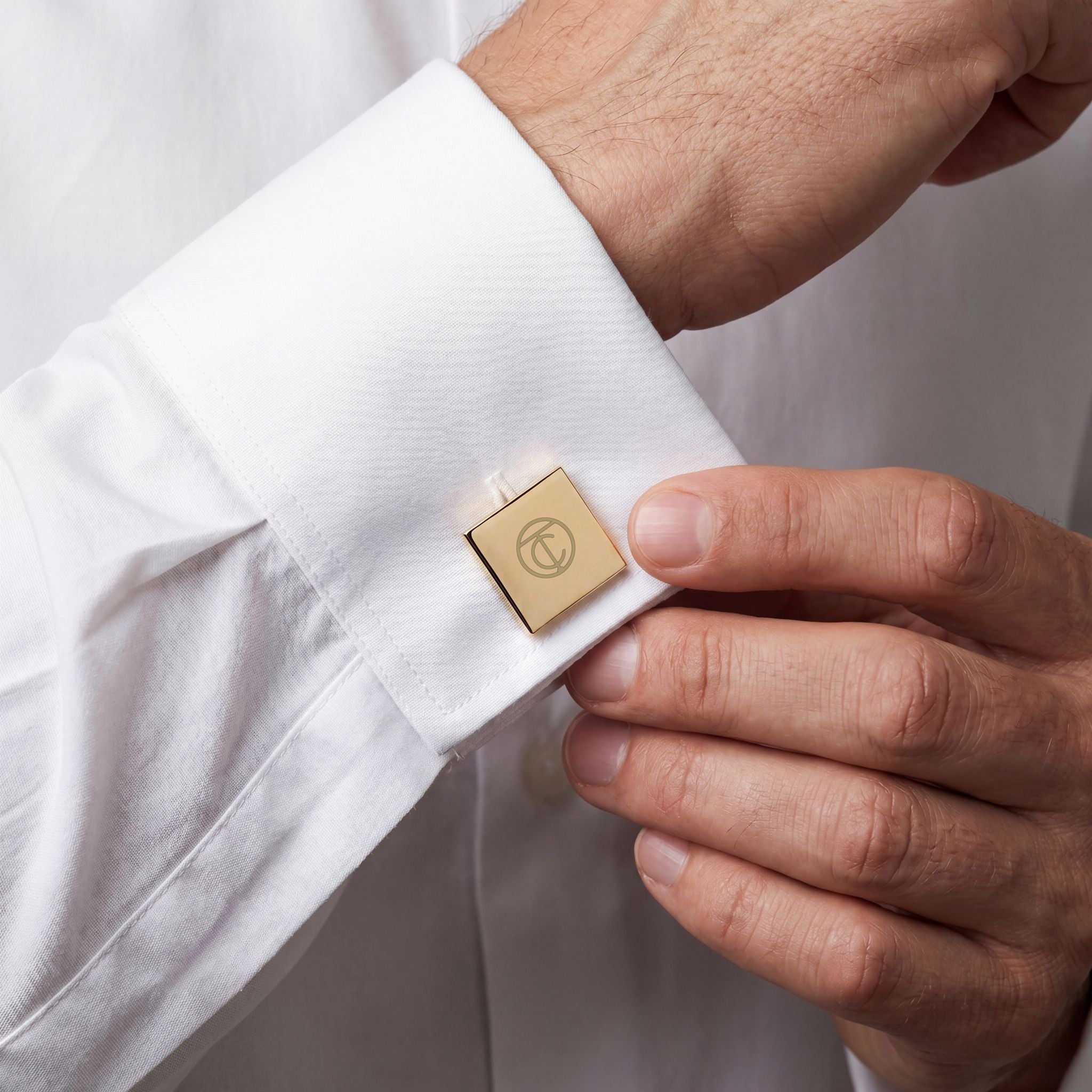 Tulsa Club Signature Emblem Polished Gold Cufflinks