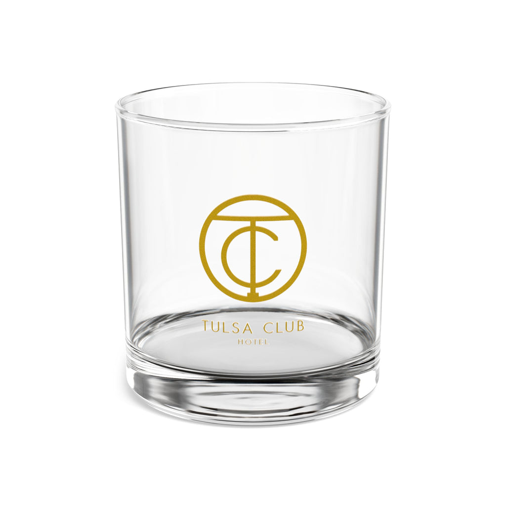 Gold Monogram Rocks Glass (10 oz) — Elegant Tulsa Club Whiskey Tumbler