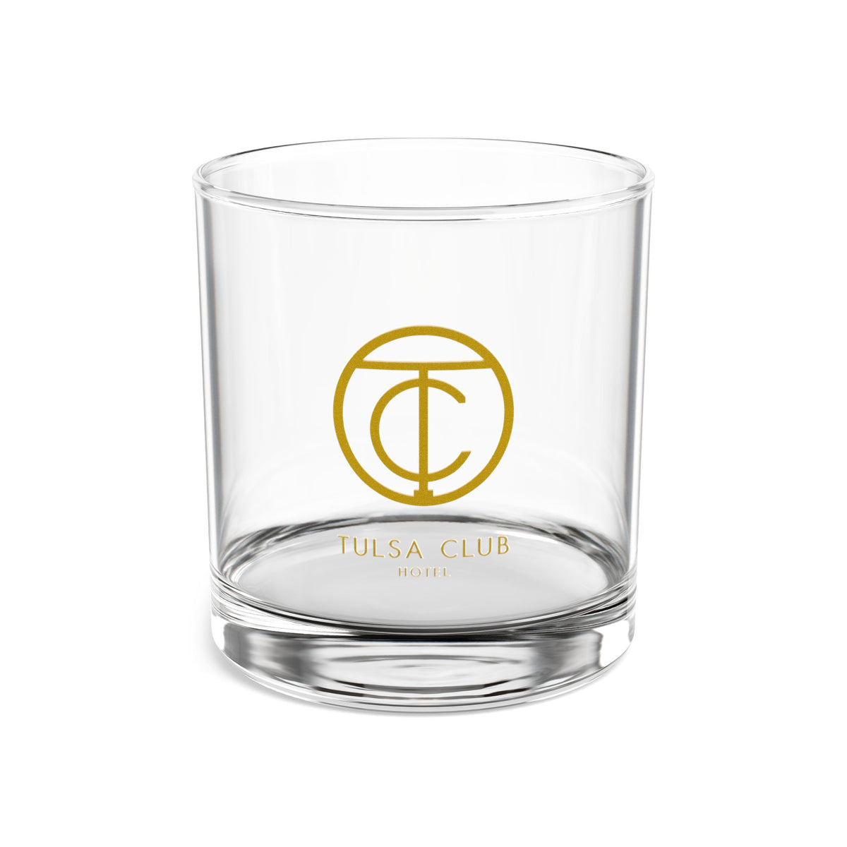 Gold Monogram Rocks Glass (10 oz) — Elegant Tulsa Club Whiskey Tumbler