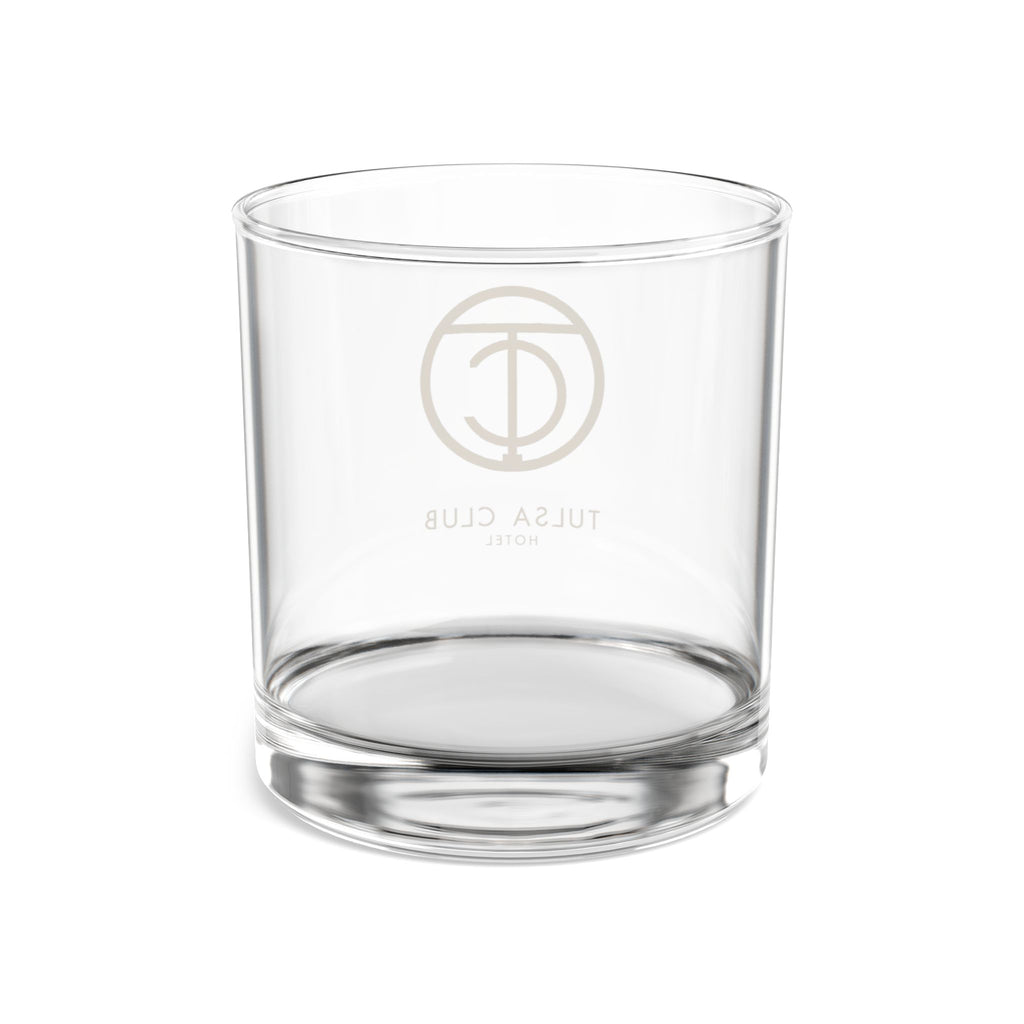 Gold Monogram Rocks Glass (10 oz) — Elegant Tulsa Club Whiskey Tumbler