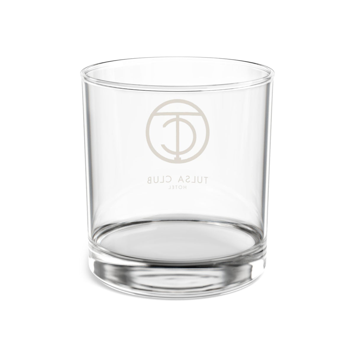 Gold Monogram Rocks Glass (10 oz) — Elegant Tulsa Club Whiskey Tumbler