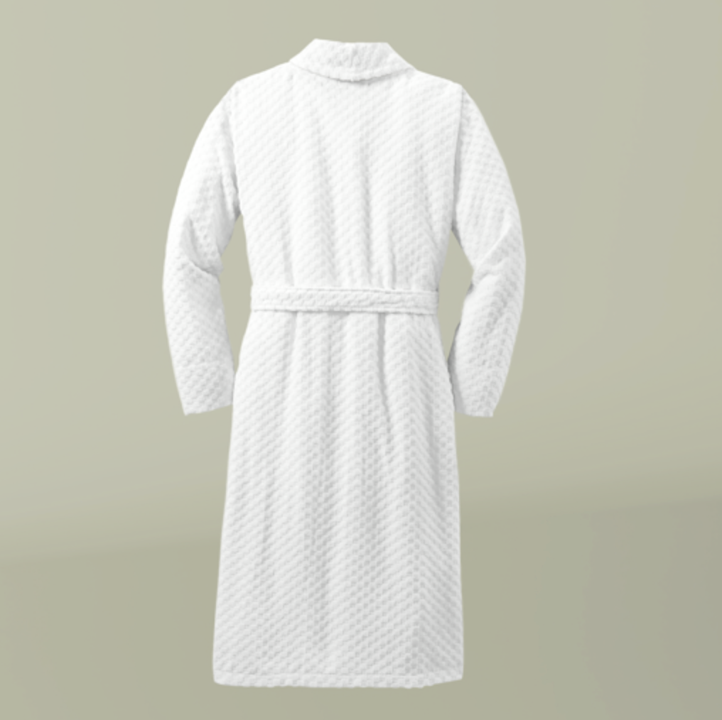 Embroidered Terry Shawl Robe — Cozy Spa-Style Bathrobe with Chest Monogram