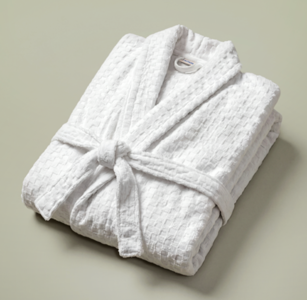 Embroidered Terry Shawl Robe — Cozy Spa-Style Bathrobe with Chest Monogram